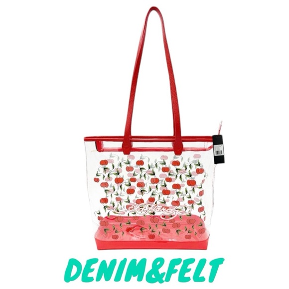 Ed Hardy Red Cherries Clear PVD Tote Bag | Red | NEW/NWT!!!🍒🍒🍒 - Picture 7 of 8